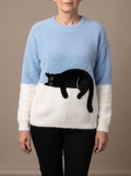 Nadine | Pull oversize à imprimé chats