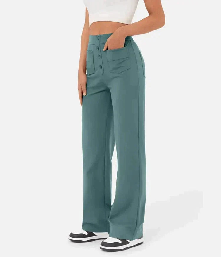 Caroline | Pantalon taille haute jambe droite