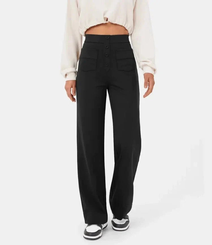 Caroline | Pantalon taille haute jambe droite
