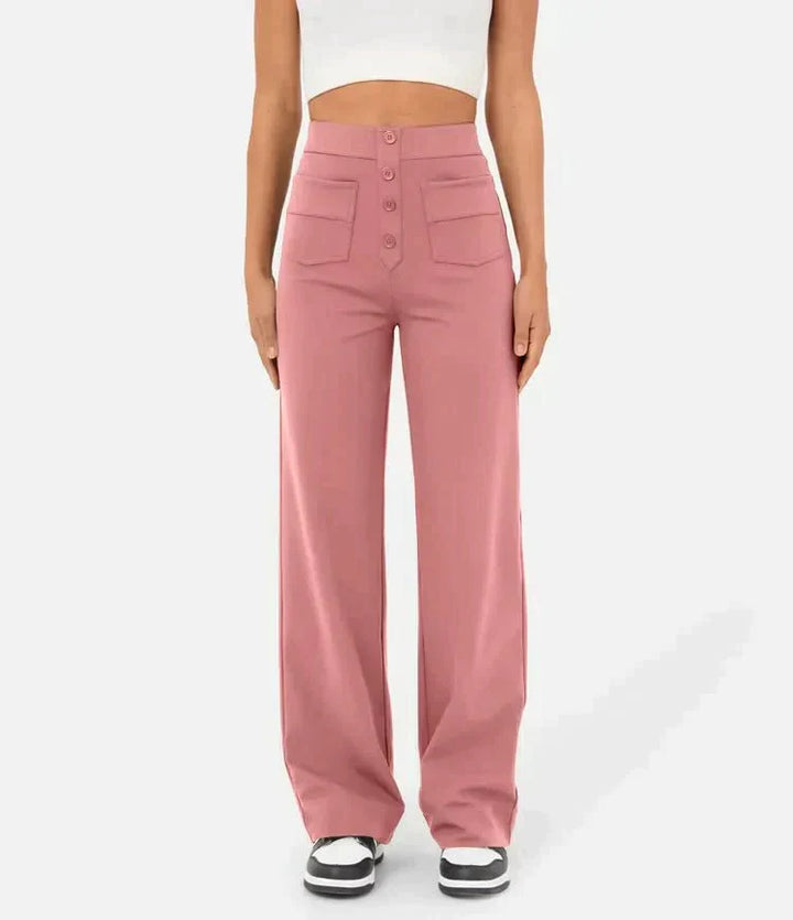 Caroline | Pantalon taille haute jambe droite