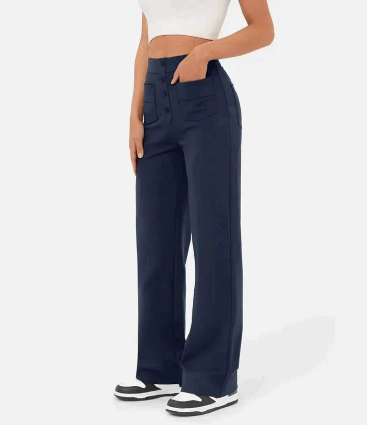 Caroline | Pantalon taille haute jambe droite