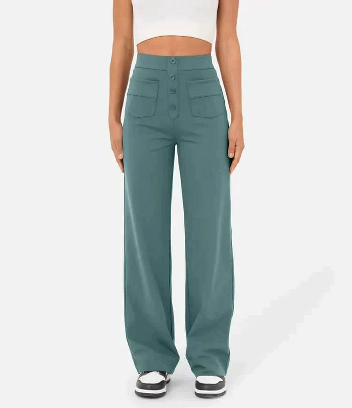 Caroline | Pantalon taille haute jambe droite