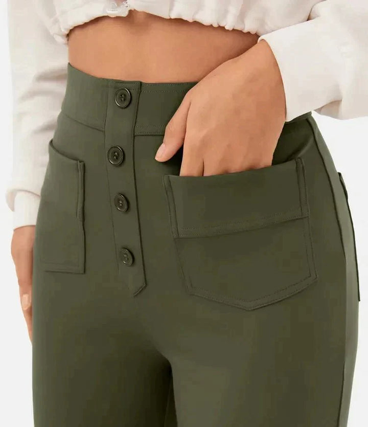 Caroline | Pantalon taille haute jambe droite
