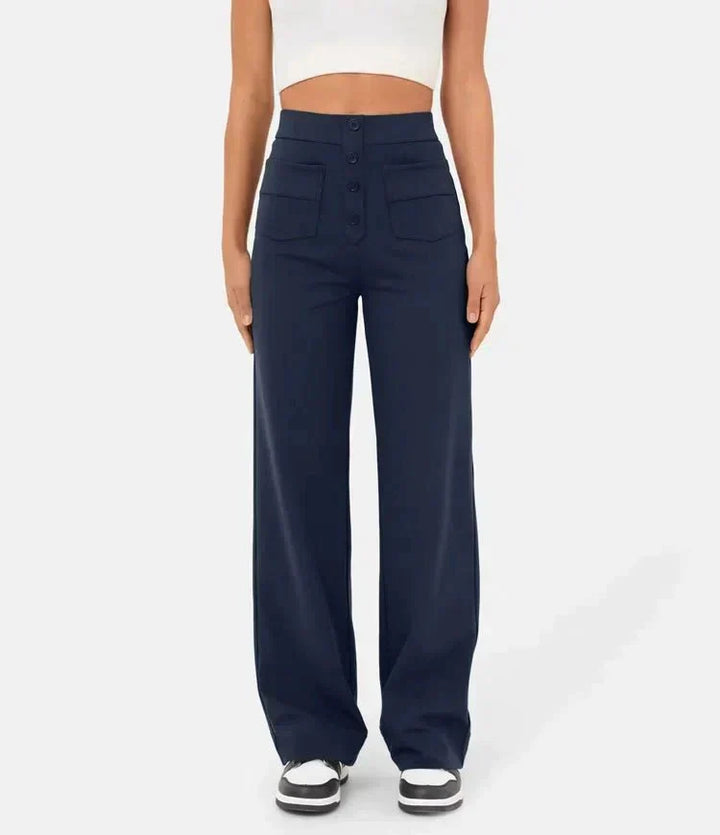 Caroline | Pantalon taille haute jambe droite