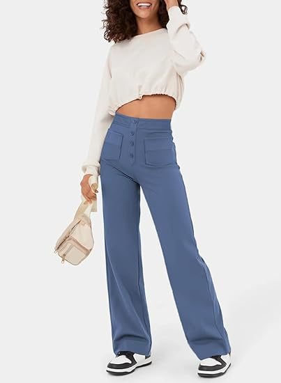 Caroline | Pantalon taille haute jambe droite