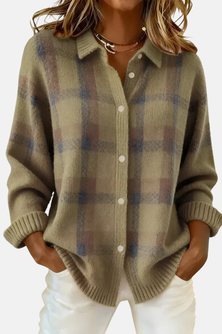 Florence | Cardigan à carreaux boutonné