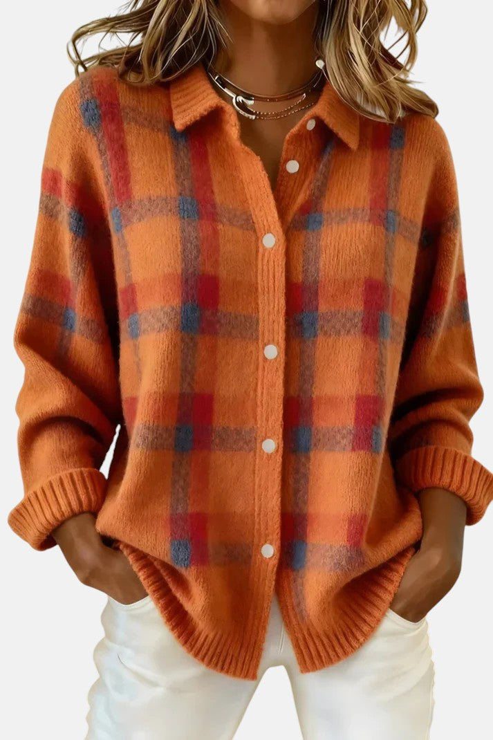 Florence | Cardigan à carreaux boutonné