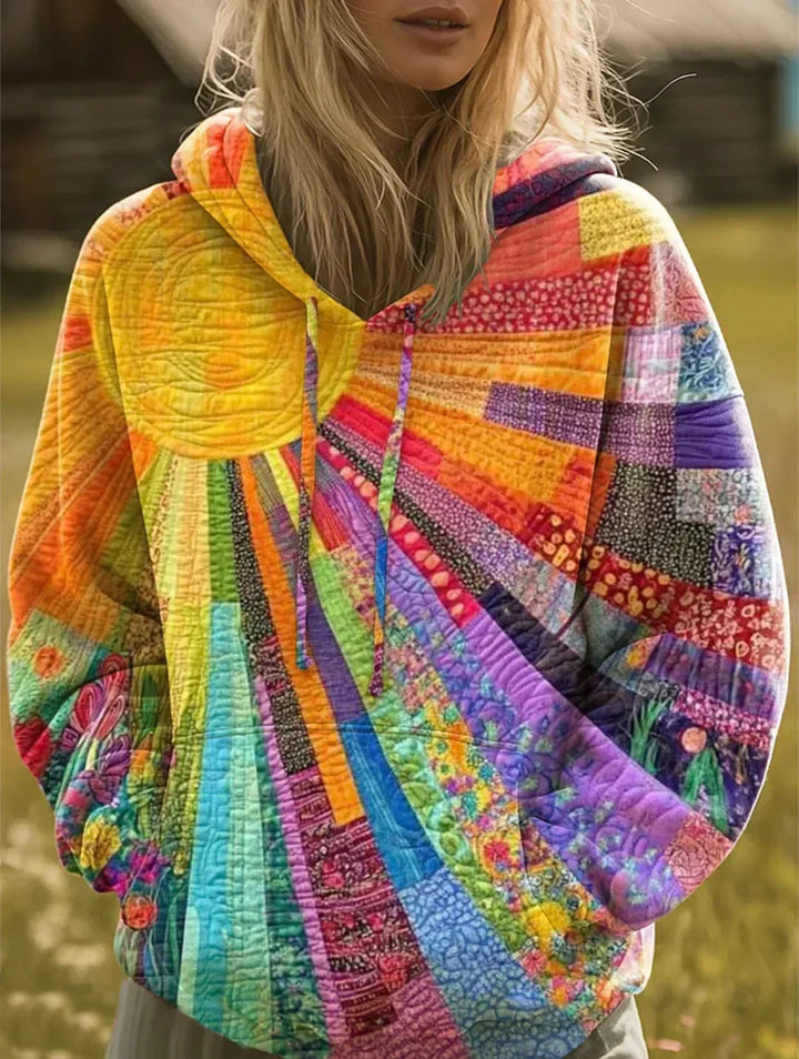 Laura | Sweat à capuche patchwork bohème